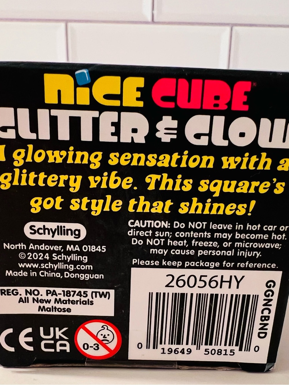 NeeDoh Pink Glitter & Glow Nice Cube Super Solid Squish - Picture 2 of 3